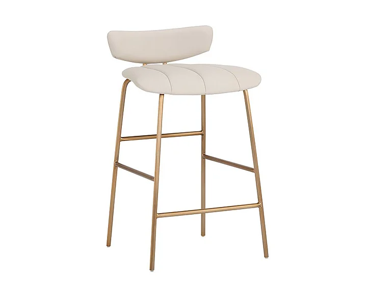 SUNPAN Lorelei Counter Stool in Dillon Cream/Gold 106017 (Set of 2)