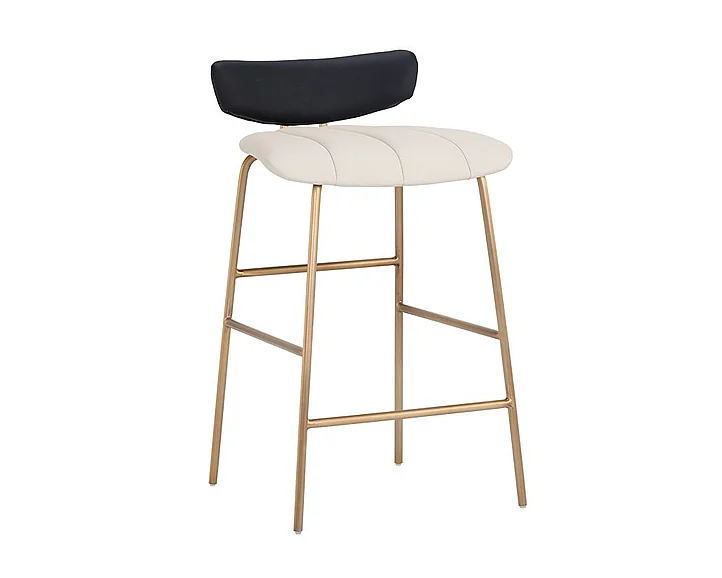 SUNPAN Lorelei Counter Stool in Dillon Cream/Dillon Black/Gold 106019 (Set of 2)