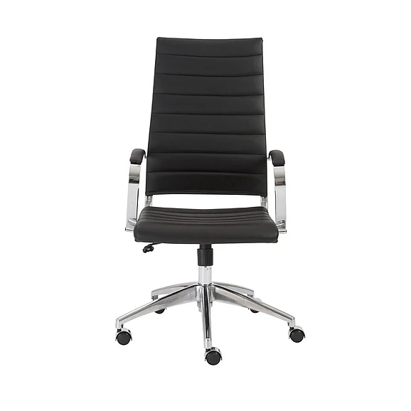 Euro Style Axel High Back Office Chair in Black with Aluminum Base 10604BLK-KD CLOSEOUT