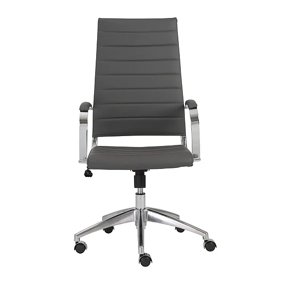 Euro Style Axel High Back Office Chair in Gray with Aluminum Base 10604GRY-KD CLOSEOUT