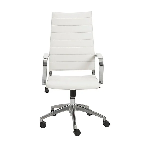 Euro Style Axel High Back Office Chair in White with Aluminum Base 10604WHT-KD CLOSEOUT
