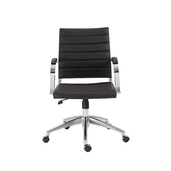 Euro Style Axel Low Back Office Chair in Black with Aluminum Base 10606-BLK CLOSEOUT