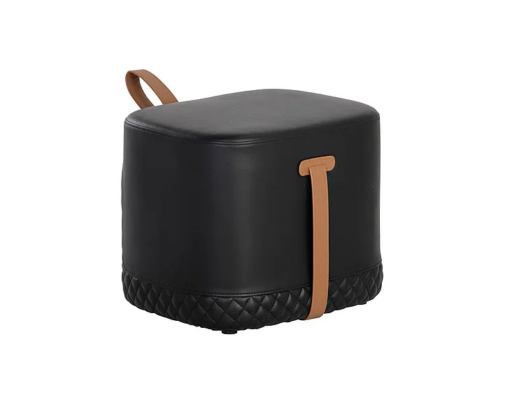 SUNPAN Axio Ottoman - Napa Black / Napa Cognac 106070