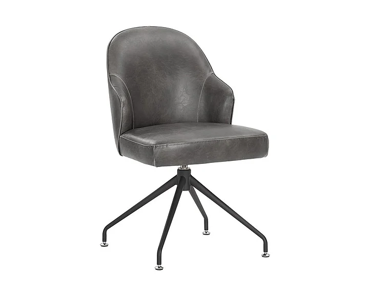 SUNPAN 5West Bretta Swivel Dining Chair in Overcast Grey/Black 106102 (Set of 2)