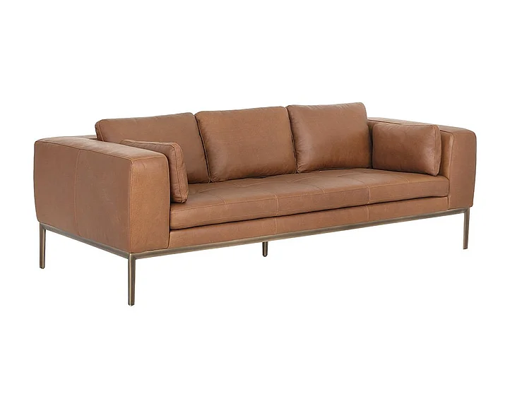 SUNPAN Irongate Burr Sofa in Behike Saddle/Brass 106139