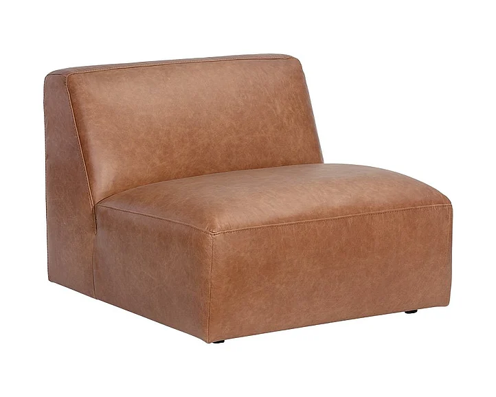 SUNPAN Watson Modular Armless Chair in Marseille Camel Leather 106176 CLOSEOUT PROMO