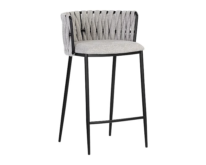 SUNPAN Sarai Counter Stool in Belfast Heather Grey/Black 106189 (Set of 2)