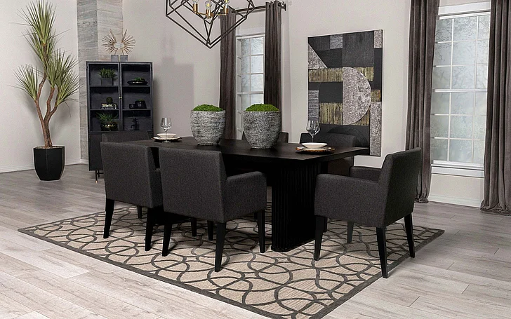 Coaster Furniture Catherine 7-Piece Casual Dining Room Set in Black