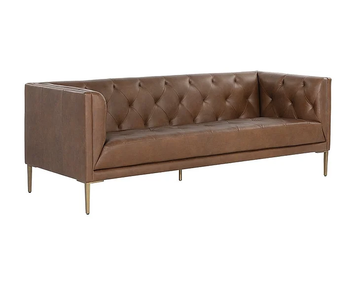 SUNPAN Westin Sofa in Vintage Caramel/Antique Brass 106287