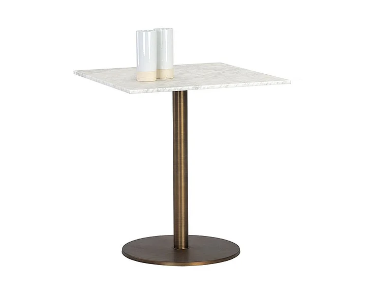SUNPAN Ikon Enco 24" Square Bistro Table in White/Antique Bronze 106292