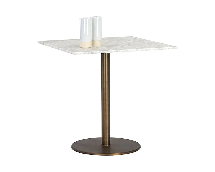 SUNPAN Ikon Enco 30" Square Bistro Table in White/Antique Bronze 106293