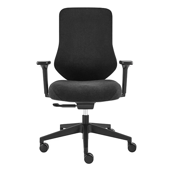 Euro Style Jeppe Office Chair in Black Fabric and Black Base 10632-BLK