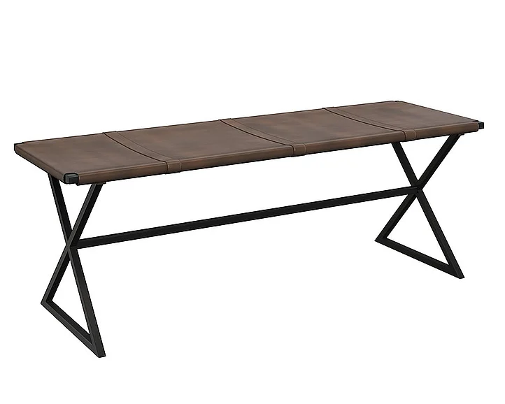 SUNPAN Elon Bench in Vintage Cognac/Matte Black 106358 CLOSEOUT PROMO