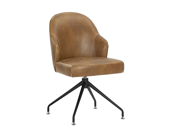 SUNPAN 5West Bretta Swivel Dining Chair in Tobacco Tan/Black 106375 (Set of 2)
