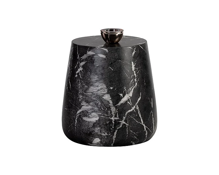 SUNPAN Solterra Aries Side Table in Marble Look/Black 106403