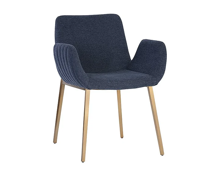 SUNPAN Lucano Dining Armchair in Belfast Navy/Gold 106475 (Set of 2) CLOSEOUT