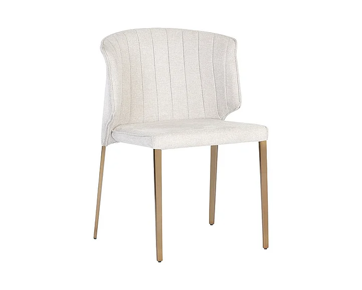 SUNPAN Zayden Dining Chair in Belfast Oatmeal/Gold 106477 (Set of 2)