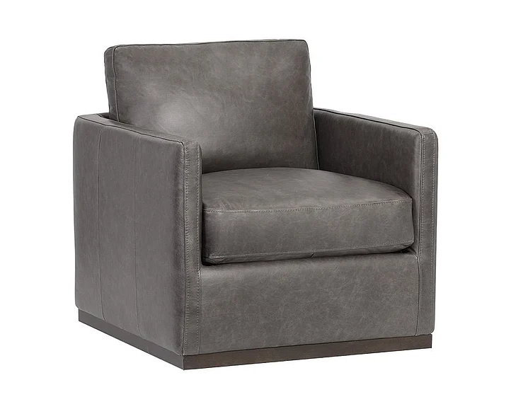 SUNPAN Portman Swivel Lounge Chair in Marseille Concrete/Espresso 106484