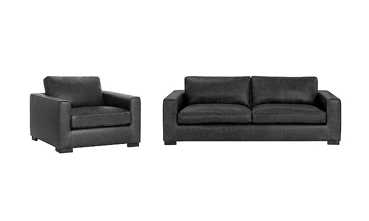 SUNPAN 5West Baylor 2-Pieces Living Room Set in Marseille Black/Espresso