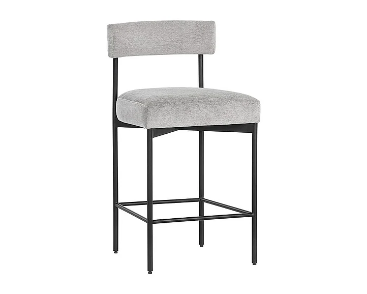 SUNPAN Seneca Counter Stool in Polo Club Stone/Black 106514 (Set of 2)