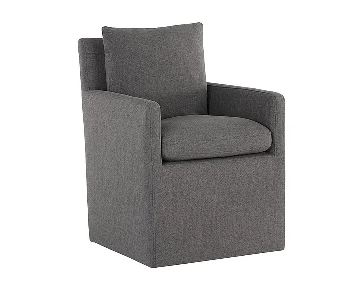 SUNPAN Glenrose Wheeled Dining Armchair in Effie Smoke 106571 (Set of 2)