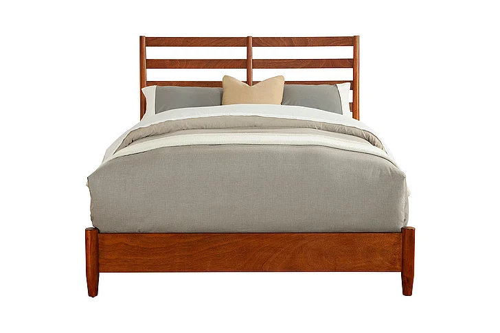 Alpine Furniture Flynn Retro Queen Bed in Acorn