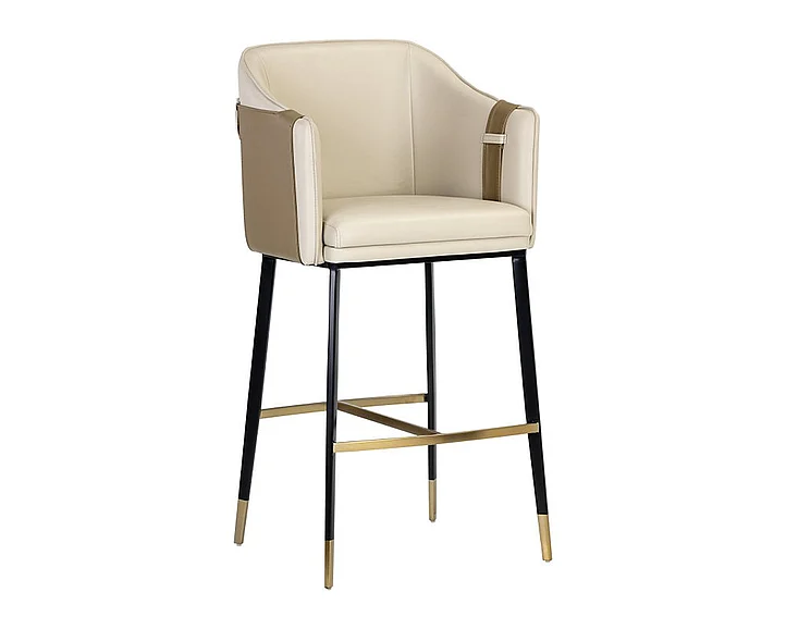 SUNPAN Ikon Carter Barstool in Napa Beige/Napa Tan/Black 106685 (Set of 2)