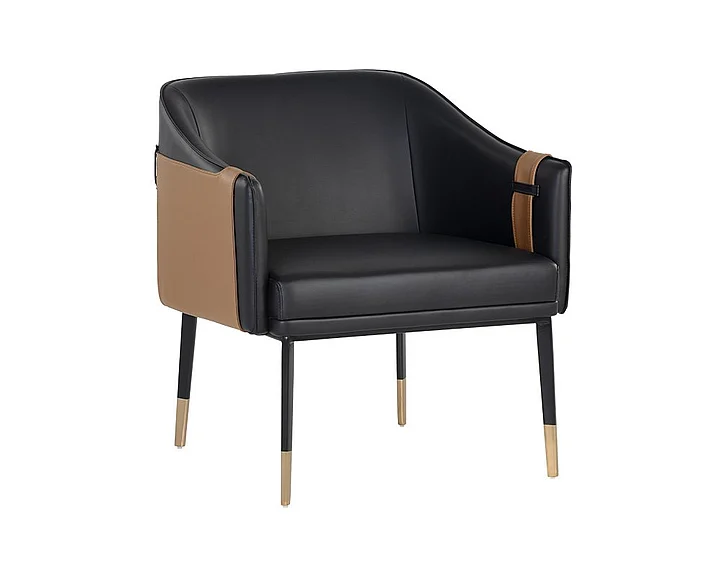 SUNPAN Ikon Carter Lounge Chair in Napa Black/Napa Cognac/Black 106723