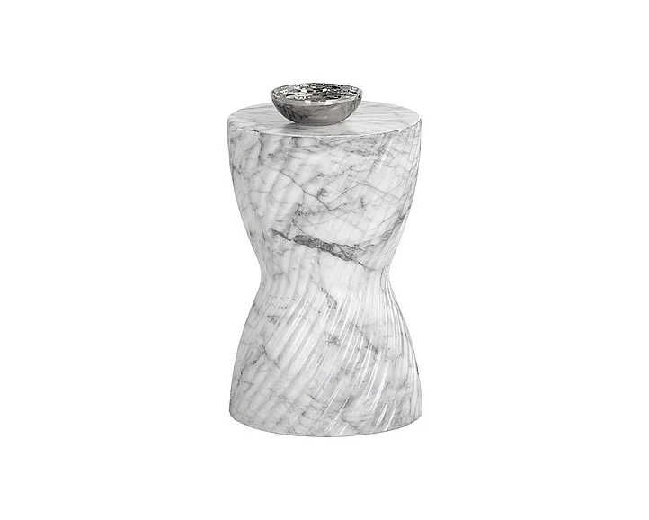 SUNPAN MIXT Cara End Table in White Marble Look 106774