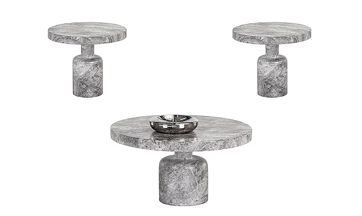 SUNPAN Elmira 3-Pieces Coffee Table Set in Grey
