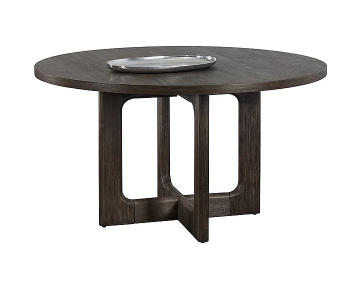 SUNPAN MIXT Cypher 55" Round Dining Table in Dark Brown