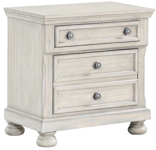 Emma Mason Signature Chateau Luxe 2 Drawer Nightstand in Weathered Grey