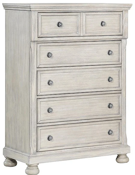 Emma Mason Signature Chateau Luxe 5 Drawer Chest in Weathered Grey
