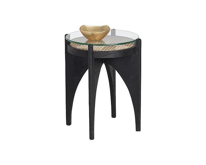 SUNPAN Muze Adora End Table in Clear/Black 107021 CLOSEOUT