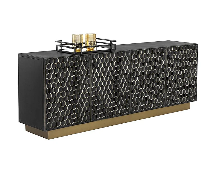 SUNPAN Hive Large Sideboard in Black/Brass 107026