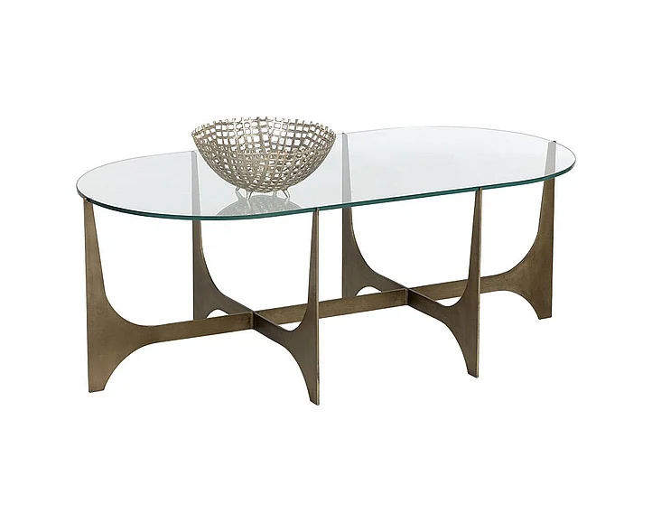 SUNPAN Juliane Coffee Table in Clear/Antique Brass 107030