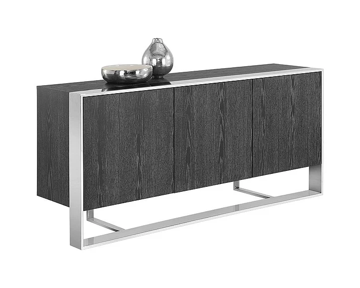 SUNPAN Ikon Dalton Sideboard in Grey/Stainless Steel 107055 CLOSEOUT