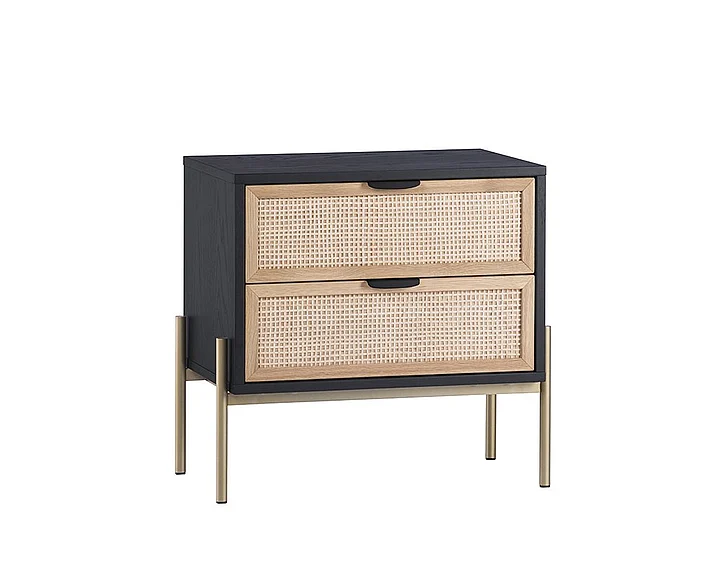 SUNPAN Artezia Avida Nightstand in Black/Gold 107163