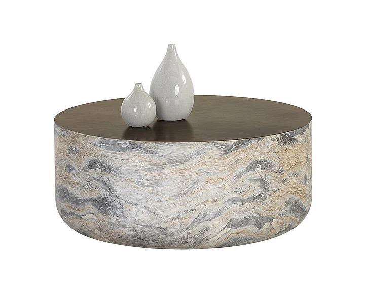 SUNPAN Solterra Diaz Coffee Table in Marble Look/Antique Brass 107198