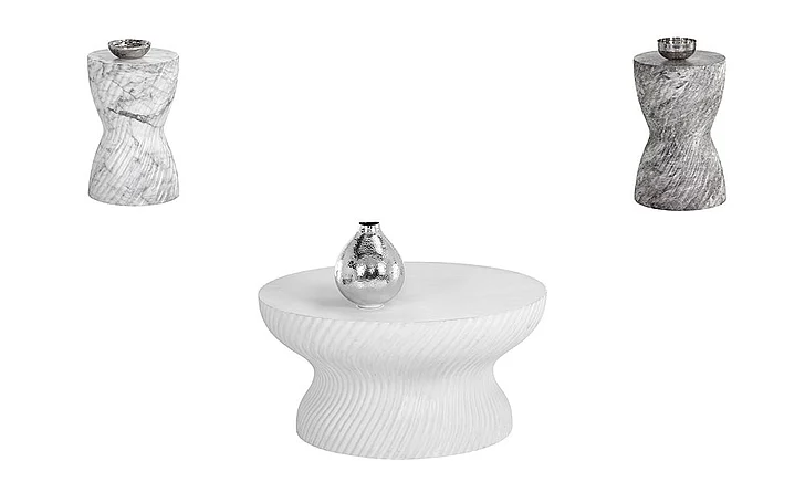 SUNPAN MIXT Cara 3-Pieces Coffee Table Set in White