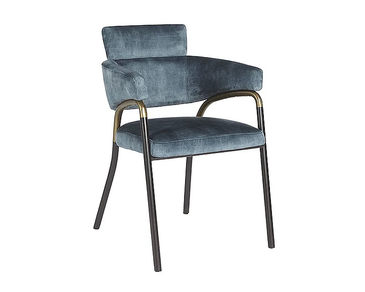 SUNPAN Sharqui Dining Armchair in Nono Petrol/Black 107310 (Set of 2) CLOSEOUT PROMO