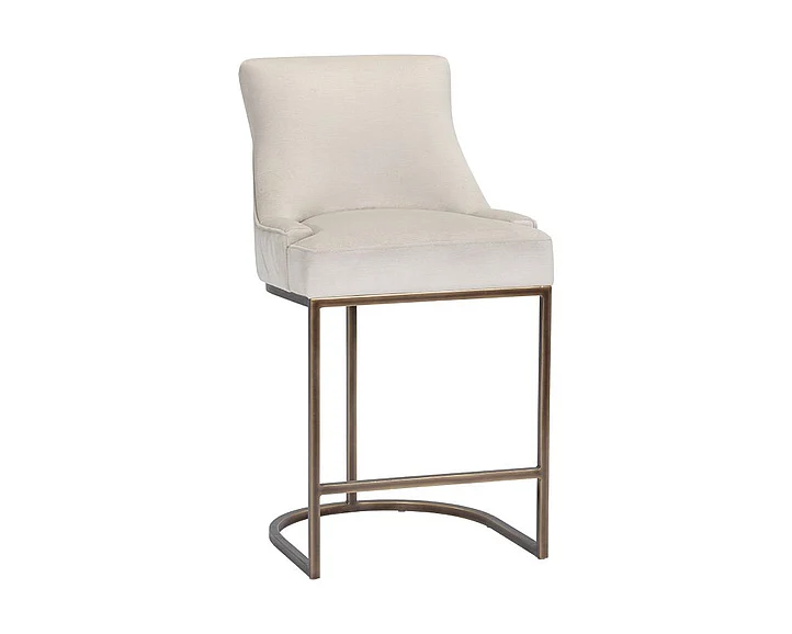 SUNPAN Florence Counter Stool in Piccolo Prosecco/Rustic Bronze 107324 (Set of 2)