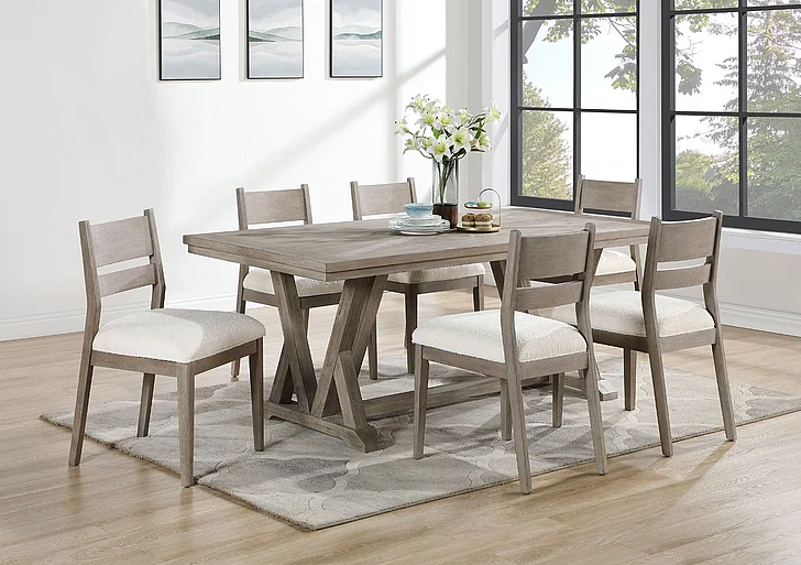 Coaster Furniture Cornelia 7pc Dining Room Set in Coastal Grey