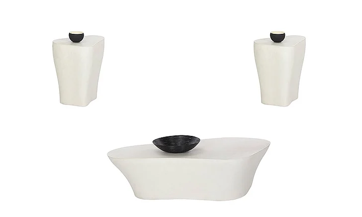 SUNPAN Dali 3-Pieces Coffee Table Set in White