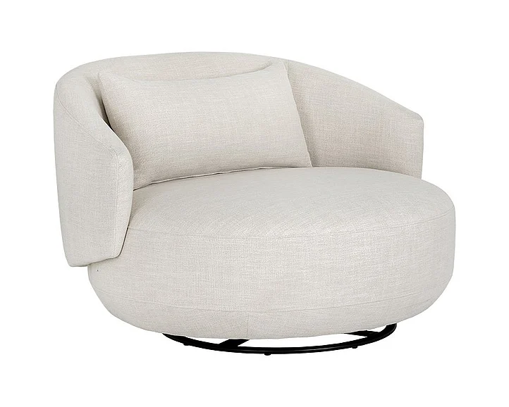 SUNPAN Walsh Swivel Lounge Chair in Effie Linen/Black 107527 CLOSEOUT PROMO