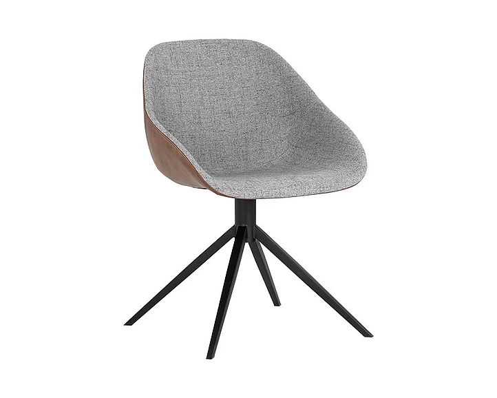 SUNPAN Mccoy Swivel Dining Chair in November Grey/Cinnamon Brown/Black 107564 (Set of 2)