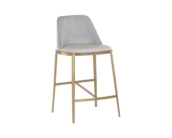 SUNPAN Ikon Dover Counter Stool in Napa Stone/Polo Club Stone/Gold 107575 (Set of 2)