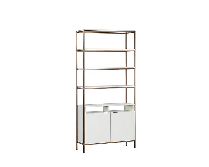 SUNPAN Artezia Ambrose Modular Large Bookcase in Champagne Gold/Cream 107644