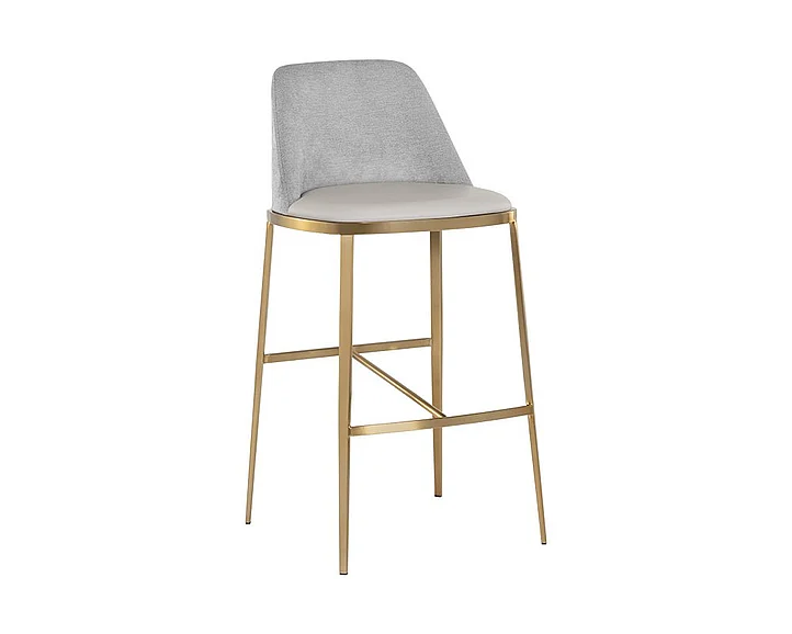 SUNPAN Ikon Dover Barstool in Napa Stone/Polo Club Stone/Gold 107817 (Set of 2) PROMO