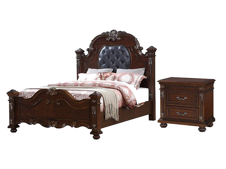 Cosmos Destiny 2pc Bedroom Set in Cherry